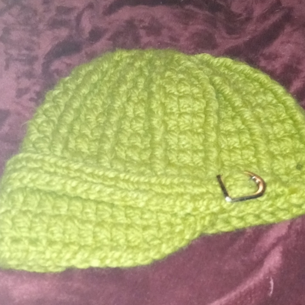 Green knitted hat